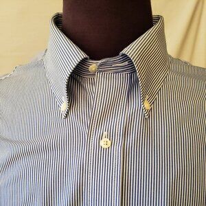 Brooks Brothers "Regent", NWT, Navy & White, Size 18 Neck/36 sleeve, Regular Fit